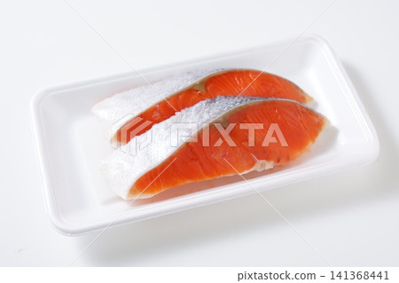 Raw silver salmon ingredients Raw silver salmon ingredients 141368441