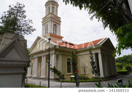 Grand colonial church with impressive architecture Grand colonial church with impressive architecture 141368553