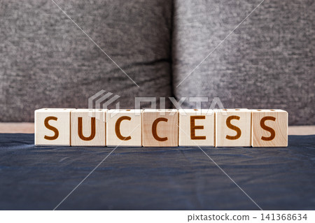 motivational word Success made of letters on wooden cubes motivational word Success made of letters on wooden cubes 141368634