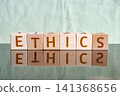 motivational word Ethics made of letters on wooden cubes 141368656