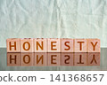 motivational word Honesty made of letters on wooden cubes 141368657
