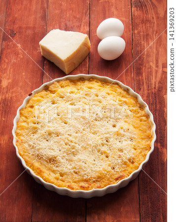 Traditional Shepherd's pie or cottage pie in French cuisine called hachis Parmentier, savoury dish Traditional Shepherd's pie or cottage pie in French cuisine called hachis Parmentier, savoury dish 141369203