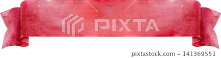 Watercolor ruby red ribbon Watercolor ruby red ribbon 141369551