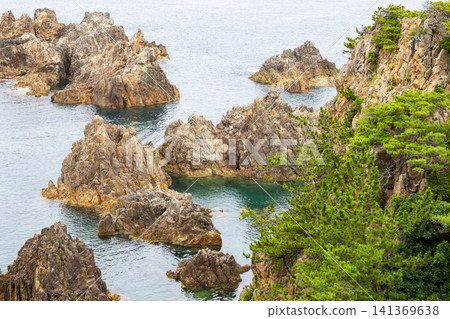 佐渡島的風景名勝,尖閣灣的景色 佐渡島的風景名勝,尖閣灣的景色 141369638