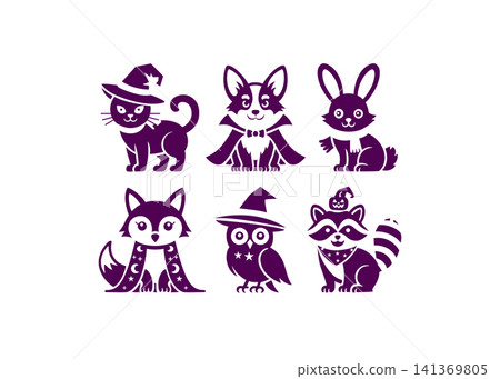 Cute Halloween Animal Costume Character Elements Cute Halloween Animal Costume Character Elements 141369805