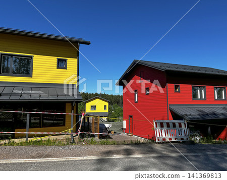 Modern Wooden Houses in Porvoo, Finland. Modern Wooden Houses in Porvoo, Finland. 141369813