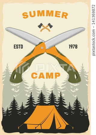 Vintage Camping Poster Vector, Folding Saw Camping Poster, Retro Bushcraft Outdoor Adventure Wall Art Vector Illustration Vintage Camping Poster Vector, Folding Saw Camping Poster, Retro Bushcraft Outdoor Adventure Wall Art Vector Illustration 141369872