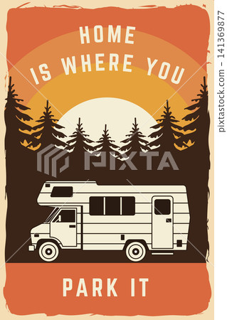 Vintage Camping Poster Vector, Camper Van Camping Poster, Retro RV Outdoor Travel Wall Art Vector Illustration Vintage Camping Poster Vector, Camper Van Camping Poster, Retro RV Outdoor Travel Wall Art Vector Illustration 141369877