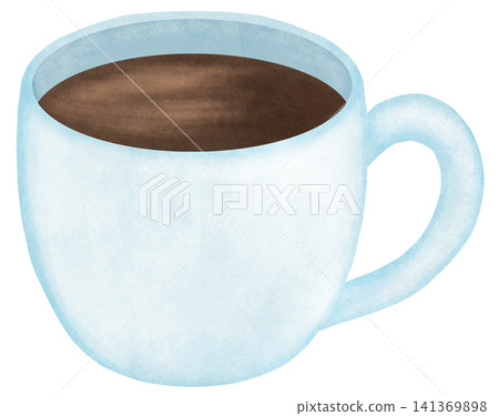 Illustration of coffee poured into a coffee cup 141369898