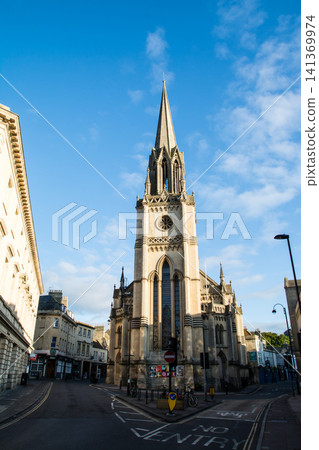 Historic honey-colored stone buildings: The cityscape of Bath, a UNESCO World Heritage Site in the UK. Historic honey-colored stone buildings: The cityscape of Bath, a UNESCO World Heritage Site in the UK. 141369974