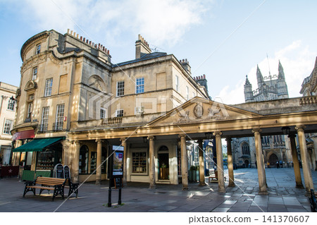 Historic honey-colored stone buildings: The cityscape of Bath, a UNESCO World Heritage Site in the UK. Historic honey-colored stone buildings: The cityscape of Bath, a UNESCO World Heritage Site in the UK. 141370607