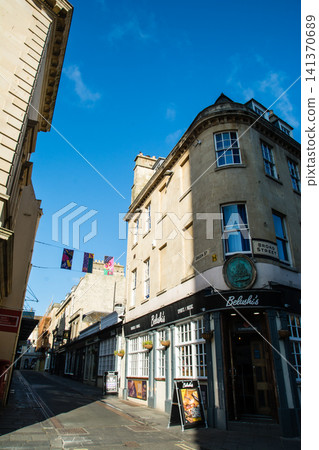 Historic honey-colored stone buildings: The cityscape of Bath, a UNESCO World Heritage Site in the UK. Historic honey-colored stone buildings: The cityscape of Bath, a UNESCO World Heritage Site in the UK. 141370689