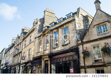 Historic honey-colored stone buildings: The cityscape of Bath, a UNESCO World Heritage Site in the UK. Historic honey-colored stone buildings: The cityscape of Bath, a UNESCO World Heritage Site in the UK. 141370691