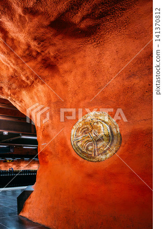 Stockholm Metro Train Station in warm colors, Sweden Stockholm Metro Train Station in warm colors, Sweden 141370812