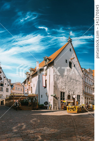 Tallinn Old Town Square and Historic White Buildings View Tallinn Old Town Square and Historic White Buildings View 141370845