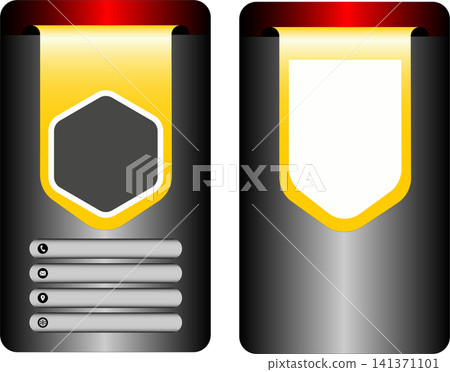 Executive professional corporate badge identity vertical business card mockup layout with gold accents 141371101