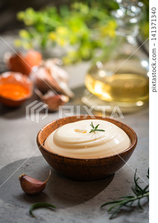 Homemade mayonnaise sauce Homemade mayonnaise sauce 141371340