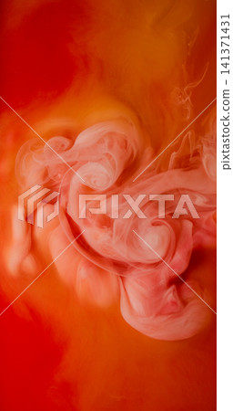 Paint bang. Vapor mix. Red orange watercolor hot stream swirl explosion. Haze dye texture abstract defocused art fluid background. Paint bang. Vapor mix. Red orange watercolor hot stream swirl explosion. Haze dye texture abstract defocused art fluid background. 141371431