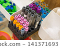 Blood collection tubes prepared for laboratory testing 141371693