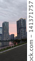 High-rise apartment buildings viewed from the waterfront 141371757