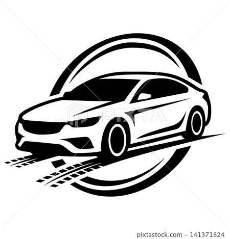 Modern Sports Car Silhouette Vector Logo Modern Sports Car Silhouette Vector Logo 141371824