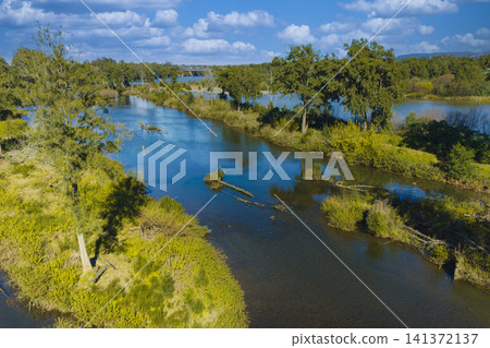 Aerial photograph of Penrith Lakes and the surrounding landscape Aerial photograph of Penrith Lakes and the surrounding landscape 141372137