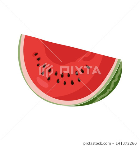 Ripe watermelon slice vector illustration isolated on white background Ripe watermelon slice vector illustration isolated on white background 141372260