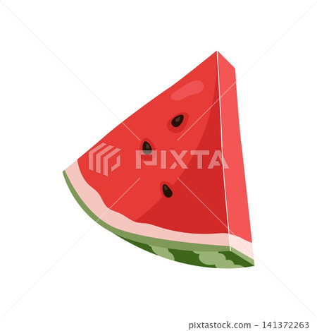 Watermelon wedge slice vector illustration isolated on white background Watermelon wedge slice vector illustration isolated on white background 141372263