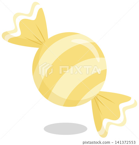 Cute Kawaii Pastel Yellow Striped Candy Vector Icon Cute Kawaii Pastel Yellow Striped Candy Vector Icon 141372553