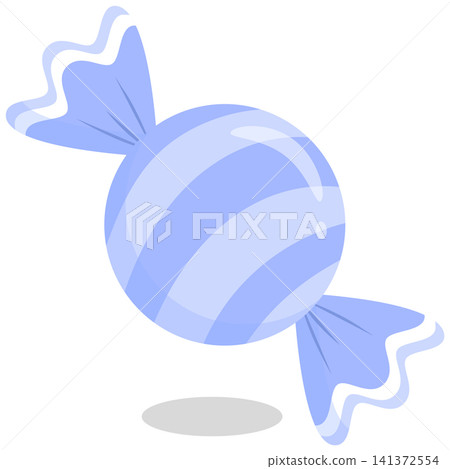 Cute Kawaii Pastel Periwinkle Striped Candy Icon Cute Kawaii Pastel Periwinkle Striped Candy Icon 141372554