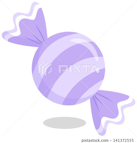 Cute Kawaii Pastel Purple Striped Candy Vector Icon Cute Kawaii Pastel Purple Striped Candy Vector Icon 141372555