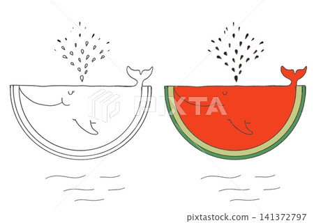 Watermelon fish coloring page Watermelon fish coloring page 141372797