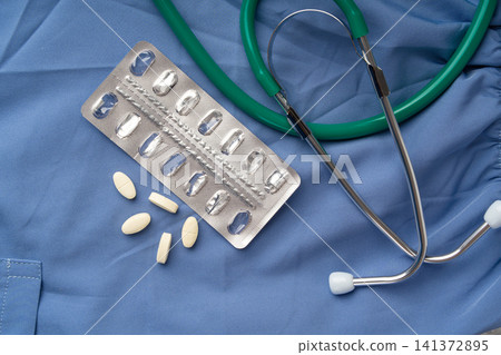 Empty medicine blister, used pill pack Empty medicine blister, used pill pack 141372895
