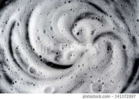 Soap foam on black background Soap foam on black background 141372897