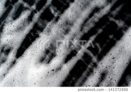 Soap foam on black background Soap foam on black background 141372898