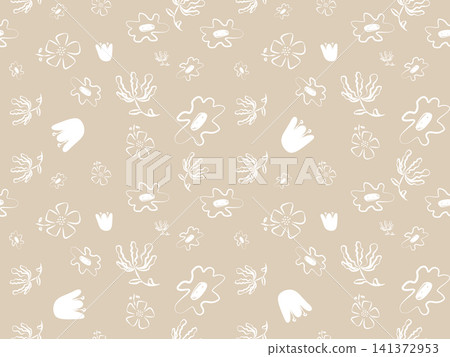 Simple doodle flowers seamless pattern Simple doodle flowers seamless pattern 141372953