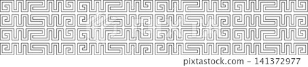 Ancient Greek Seamless Pattern. Antique Wave Background, Old Roman Line Tile Ancient Greek Seamless Pattern. Antique Wave Background, Old Roman Line Tile 141372977