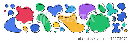 Round organic blob shapes, abstract irregular vector forms 141373071