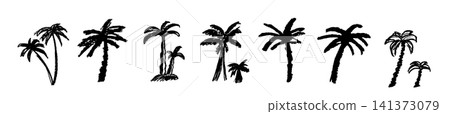 Palm tree sketch icon, coconut palm doodle illustration Palm tree sketch icon, coconut palm doodle illustration 141373079