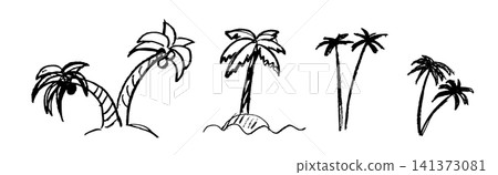Palm tree sketch icon, coconut palm doodle illustration Palm tree sketch icon, coconut palm doodle illustration 141373081
