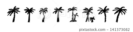 Palm tree sketch icon, coconut palm doodle illustration Palm tree sketch icon, coconut palm doodle illustration 141373082