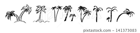 Palm tree sketch icon, coconut palm doodle illustration Palm tree sketch icon, coconut palm doodle illustration 141373083