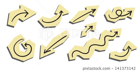 Arrow icon set, up down line direction sign Arrow icon set, up down line direction sign 141373142