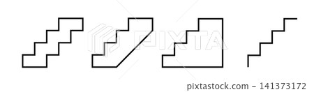 Stairs icon, staircase pictogram with up and down arrows Stairs icon, staircase pictogram with up and down arrows 141373172