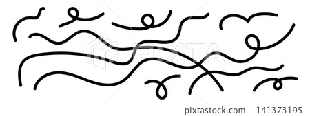 Chaotic line abstract pattern, wavy doodle thread vector background Chaotic line abstract pattern, wavy doodle thread vector background 141373195