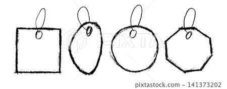 Hand drawn paper label, tag price isolated Hand drawn paper label, tag price isolated 141373202