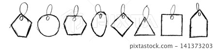 Hand drawn paper label, tag price isolated Hand drawn paper label, tag price isolated 141373203