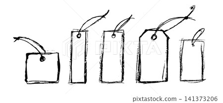 Hand drawn paper label, tag price isolated Hand drawn paper label, tag price isolated 141373206