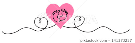 Baby foot print icon, child bare feet vector footprint silhouette Baby foot print icon, child bare feet vector footprint silhouette 141373237