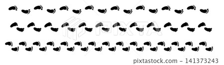 Baby foot print icon, child bare feet vector footprint silhouette Baby foot print icon, child bare feet vector footprint silhouette 141373243